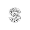 Miçangas de Letra Full Diamond em Liga, Joias de Letra com Strass, Pulseira Personalizada DIY, Chaveiro, Acessórios Finos para Joias de Tira