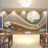 Nuevo estilo chino parrilla sala de té sala de estar fondo papel tapiz paisaje flores y pájaros mural artístico medicina tradicional china masaje recolección de oídos tienda papel tapiz