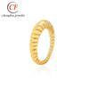 Cross-border novo hot-selling golden bull chifre bagel design de moda simples criativo dedo indicador titânio aço banhado a ouro anel para as mulheres