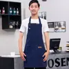 Estilo Coreano Moda Impermeable y Resistente al Aceite Lona Ropa de Trabajo Delantal Catering Chef Camarero Limpieza Delantal Impresión Al Por Mayor