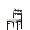 Cadeira de Jantar Vintage em Madeira Maciça Estilo Francês para Uso Doméstico, Poltrona com Revestimento Macio de Designer, Cadeira Individual para Sala de Estar, Cadeira com Encosto Estilo Mid-Century na Moda
