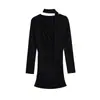 Vestido Bodycon Longo com Decote V Profundo Cruzado e Pregas, Puro Sexy, Novo Estilo de Primavera, Slim Fit, Fashionável, Curto para Menina Hot