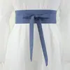 Una colección de varios artículos de algodón y lino con elementos Hanfu, cinturones vintage, accesorios de cintura de estilo artístico, cinturones anchos de color liso