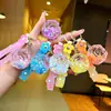 Llavero de Rosa Acrílica con Relleno Líquido, Accesorio Creativo de Campana, Colgante en Forma de Corazón para Bolsos