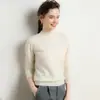 Novo Suéter de Caxemira Feminino Outono 2026, Gola Alta Meia, Estilo Simples, Caimento Solto, Suéter Base de Tricô
