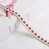 Fita Jacquard Coração com Borda Franzida de Lado Único de 1,2 cm para Acessórios de Roupa, Decoração de Casa, Cortinas e Diversas Decorações DIY G3636
