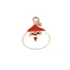 Nuevo Aleación de Navidad Gota de Aceite DIY Accesorios para Joyería Papá Noel Campana Bastón Pulsera Pendientes Colgante Colgante