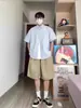 Camisa de Manga Corta a Rayas para Hombre 2025 Nuevo Verano Estilo Japonés Moderna Holgada Casual Chaqueta Camisa de Trabajo para Hombre