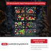 Adesivos Eletrostáticos de Natal Adesivos Decorativos para Janela de Vidro Adesivos Decorativos para Janela Decorações de Janela Atmosfera de Evento Personagens Verdes de Natal