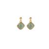 Un Ciervo Plata S925 Plata Esterlina Chapado en Oro Jade de Agua Azul Diamante Simple Moda Elegante Artístico Combinable Aretes de Plata Aretes Colgantes