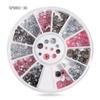Joias para unhas joia de unha fundo plano cor mágica liga formato diamante strass branco AB joia 12 grades prato giratório atacado