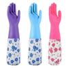 En stock Paquete con forro polar Espesado Largo Invierno Guantes para Lavar y Lavandería Guantes Cálidos Guantes para Limpieza del Hogar Fábrica