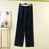 Calça Reta de Linho Respirável Fina Feminina Primavera Verão Cintura Alta Emagrecimento Solta Caimento Casual Calças Dropshipping