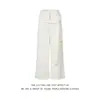 Calça de Terno Versátil de Perna Larga Reta com Duas Alças Nova para Primavera/Outono de 2026 Calça Casual Texturizada com Botão Esculpido Elegante