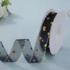 Cinta de organza con lunares dorados de 25 mm, cinta transparente para moños hechos a mano DIY, envoltorio para cajas de regalo y ramos