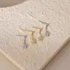 Brincos de Flor Brilhante Gota d'Água com Zircônia Microcravejada em Prata de Lei S925 para Mulheres Doces e Fofos Exquisitos Pequenos Brincos de Flor para Mulheres