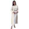 Outono 2024 Novo Europeu e Americano Amazon Cross-border Feminino Cor Sólida Vento Suave Vestido Plissado Robe Conjunto de Duas Peças