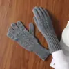 Atacado Transfronteiriço do Fabricante Luvas de Tricô de Lã Pura para Homens e Mulheres, Protetores de Pulso para Tela de Toque, Protetores Quentes Espessos de Caxemira para Exterior
