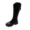 Elástico Zíper Traseiro Cano Alto Look Emagrecedor V Botas Outono e Inverno Novo 2025 Punhos de Bota Slim Ciclismo Botas Femininas Acima do Joelho