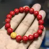 Pulsera de arena roja natural de alto contenido para hombres y mujeres pulsera roja de cinabrio bajo arena de rejalgar 6-16 mm cinabrio al por mayor