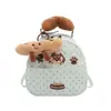 Mini mochila linda de perrito con lunares, bolso de mano de niña con forma de pan de caricatura, bolso de hombro para estudiante y para ir al trabajo