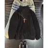 Sudadera de hombre estilo Chanel con patrón de cadena diagonal, capa interior para primavera y otoño, camiseta de manga larga de chenille de peso pesado con cuello alto
