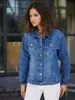 Chaqueta de Mezclilla Personalizada para Mujer Fábrica de Origen Chaqueta de Mezclilla para Mujer Fábrica de Personalización en Lotes Pequeños ODM con Dibujos y Muestras