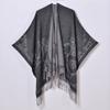 Comercio exterior nuevo abrigo chal para damas otoño e invierno retro flor borla jacquard capa cárdigan manta aire acondicionado oficina