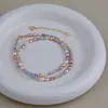 Collar de Perlas de Arroz de Agua Dulce Natural para Mujer Cadena para Clavícula con Piedras de Colores Dopamina Plata S925 Simple Elegante Joker