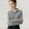 100% cashmere puro corte slim gola semi-alta espessa camisa base versátil top quente suéter de malha de manga longa