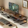Soporte elevador para monitor de computadora de escritorio para e-sports, estante de escritorio extendido de doble capa con bandeja para teclado