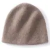 Nueva colección de otoño e invierno: Gorro de punto de cachemira de color liso, unisex, grueso y cálido, diseño simple, adecuado para cubrir la cabeza
