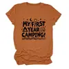 Mi primer año de acampada Amazon eBay sitio independiente moda casual camiseta de manga corta con cuello redondo para mujer