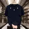 Nueva Camiseta de Verano Solona de Manga Corta de Alto Grado Versátil Holgada de Media Manga Estilo Ins Americano para Hombre Cuello Redondo Nicho Fresco