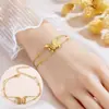 Pulsera Meichen Estilo Europeo y Americano Color Dorado 18K No se Desvanece para Mujer Simple Versátil Ins Personalidad Moda Lujo Ligero Joyería Transfronteriza