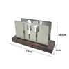 Base de Madera de Nogal Soporte para Servilletas de Acero Inoxidable Encimera de Barra de Hotel Soporte Vertical Cuadrado para Servilletas Restaurante Caja de Servilletas Comercial