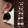 Polvo para Pan al Vapor Shijia Aretes de Perlas Blanco Leche Claro Aguja de Plata Esterlina S925 Nicho de Gama Alta Combinables Nuevos Aretes