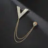 Terno Personalizado Masculino com Insígnia de Franja, Joias de Instrumento Guitarra, Broche de Corrente, Acessórios de Broche de Bola Torcida