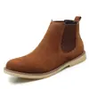 Botas Chelsea de Moda Cálidas Casuales de Negocios para Hombre, Nuevas de Otoño e Invierno, de Caña Media-Alta, Zapatos de Algodón y Cuero