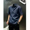 Camisa Polo de linho sintético de alta qualidade, camiseta masculina de manga curta para o verão, cor sólida, marca da moda, top estiloso e casual