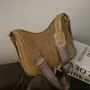 Bolsas coreanas de alta qualidade, bolsa de balde versátil, outono, início da primavera 2024, novo design retrô de nicho, bolsa transversal com alça larga