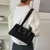 Bolsas de Comércio Exterior de Outono, Bolsa de Ombro Coreana de Nicho para Mulheres, Bolsa Baguete Vintage Fosca, Bolsa de Ombro de Mão Elegante de Luxo Leve