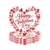 Nuevo producto transfronterizo: mantel temática del Día de San Valentín con corazón rojo, ramo para fiesta de pareja, decoración de plato de papel en forma de corazón
