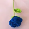 Producto Terminado: Hilo Degradado Rosa, Tallo Único, Ramo para San Valentín y Festival Qixi, Flor de Rosa Tejida con Hilo Simulado