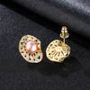 Pag&Mag Aretes Huecos de Perlas Plata Esterlina S925 Perla de Agua Dulce Incrustada con Zircón 3A Aretes Estilo Coreano al Por Mayor
