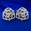 Aretes Mujing jewelry estilo Chanel rosa Camelia plata s925 full diamond para socialité aretes de lujo ligero entrega en una pieza