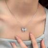 Pulseira com Pingente de Borboleta Pérola Degradê Cristal de Gelo Feminina Exquisita Alta Qualidade Corrente de Clavícula Doce Fresca Spice Girl Joia de Pescoço