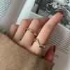 Anillo Liso Simple Elegante Set de Dos Piezas Personalizado ins Tendencia Viento Frío Abierto Ajustable Anillo de Dedo de Celebridad de Internet para Mujeres
