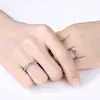 Anillos de Pareja en Forma de Corazón con Delicado Circonita Azul Microincrustada, Diseño Abierto Ajustable para Hombres y Mujeres, Anillos de Diseño Minimalista de Nicho