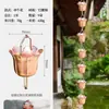 Corrente de Chuva de Cobre Estilo Japonês Corrente de Drenagem de Beiral Templo Estilo Chinês Pátio Corrente Guia de Água Calha Canal de Água Sino Decorativo de Chuva